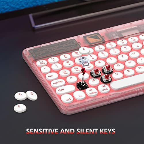 Ultra-Slim Universal Wireless Bluetooth Keyboard for i Pad, i Phone & Tablets – Multi-Device, Backlit Mini Design with 7-Color Options, Rechargeable & Portable for On-the-Go Efficiency