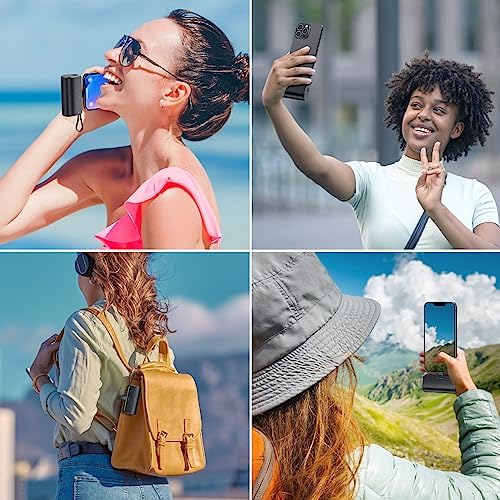 Ultra-Compact 5200 m Ah Power Bank with Built-in USB-C Cable – High-Speed Mini Charger for i Phone 15/14/13/12/XR/8/7/6 & Android Devices – Perfect On-the-Go Backup Solution for Busy Lifestyles with LED Battery Indicator and Enhanced Compatibility