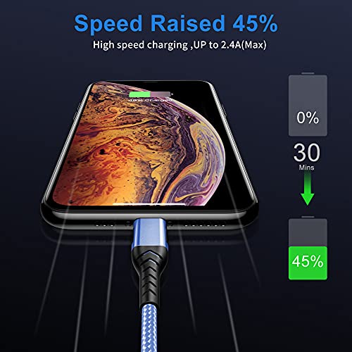 Durcord 10 FT MFi Certified i Phone Charger – 3-Pack Fast Charging Lightning Cables with Durable Nylon Design for Enhanced Compatibility & Performance, Ideal for i Phone XS Max/XS/XR/X/8/7/6 S/6/Plus/SE/i Pad – Sleek Silver Finish for Modern Tech Users