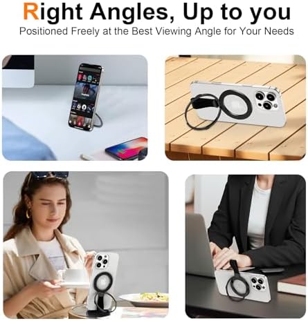 Revolutionary Magnetic Phone Grip Stand for i Phone 16 Series – 2-Pack Magsafe Kickstand & Ring Holder for Secure Handling, Effortless Wireless Charging, & Hands-Free Viewing – Compatible with i Phone 15 & 16 Models – Elevate Your Smartphone Experience with Durable Design & Sleek Aesthetics