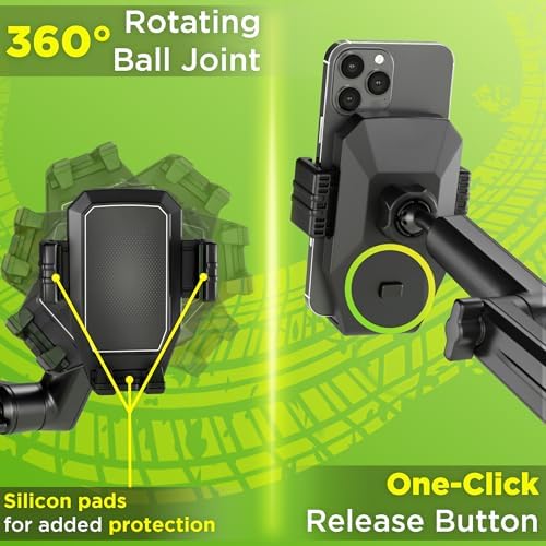 Heavy-Duty Truck Phone Mount with Super Suction Cup – Ultimate Mobile Device Holder for i Phone & Samsung, 16.9-Inch Long Arm for Maximum Stability & Flexibility, Ideal for Big Rig Drivers, Enhances Road Safety and Hands-Free Navigation