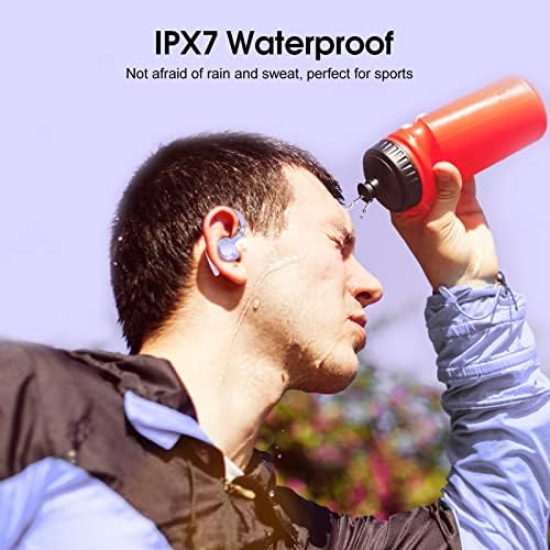 Rose Gold Bluetooth 5.3 Wireless Earbuds – Experience Premium Hi-Fi Stereo Sound with 30 Hours Playtime, Secure In-Ear Hooks for Active Lifestyles, and Dual LED Battery Indicator – Ideal for Sports, Hands-Free Calls, and Fast Type-C Charging – Upgrade Your Sound Journey Now!