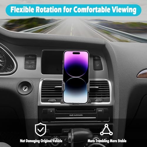 Audi Q7 2006-2015 Car Phone Holder – Enhanced 360° Rotation Mount for Secure Smartphone Access, Thick Case Compatibility, Effortless Installation – Perfect for 4.7-7″ Devices