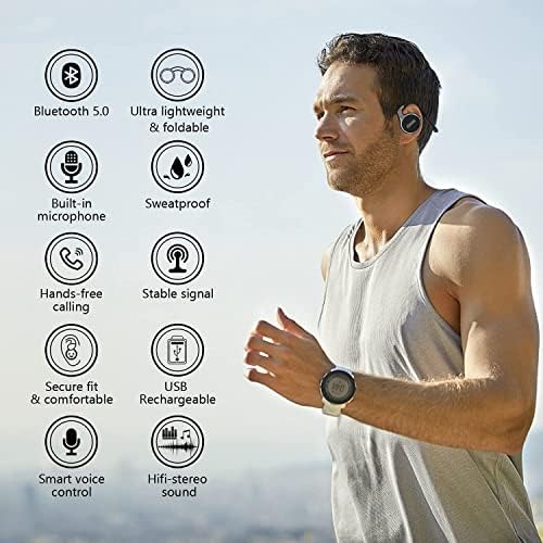 Premium Gold Bluetooth Sports Headphones – Lightweight, Sweatproof, and Foldable Behind-The-Head Design for Ultimate Comfort and Connectivity in Active Lifestyles