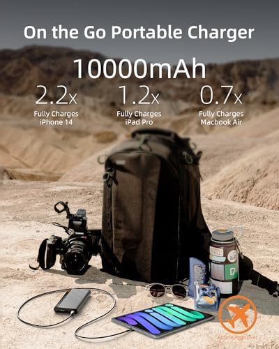 imuto 10,000 m Ah Ultra-Slim Power Bank – High-Speed 30 W USB-C Portable Charger for Travel – Universal Compatibility with i Phone 16/15/14/13/12, Samsung, Google, i Pad – Lightweight, Fast Charging Battery Pack with Safety Features