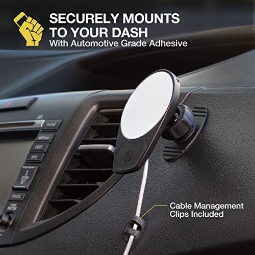 Scosche MSCODVMPD20 Magic Mount 4-in-1 Versatile Car Holder for Mag Safe Wireless Charging – Effortless Dashboard, Vent, and Swing-Arm Integration for i Phone 15/14/13/12 Series – Secure Magnetic Grip & Fast Charging Capability – Perfect for Hands-Free Navigation and Modern Vehicle Aesthetics