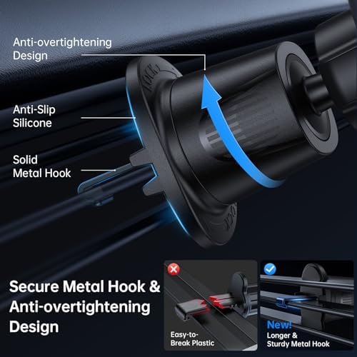 SYNCWIRE Mag Safe Air Vent Car Mount – Premium Magnetic Phone Holder for i Phone 16 Pro Max, 15, 14, 13, 12 – Hands-Free Navigation & Calls, Adjustable Viewing Angles, Secure Vent Clip Design, Sleek and Durable Accessory for Distraction-Free Driving
