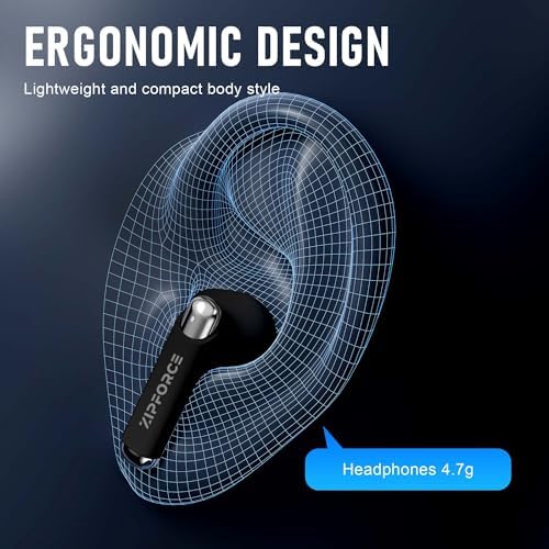 ZIPFORCE True Wireless Earbuds – Cutting-Edge Bluetooth 5.3 with 4-Mic Noise Cancellation for Enhanced Call Quality, IPX6 Waterproof for Active Use, 40-Hour Extended Battery Life, Touch Controls – Perfect for Audiophiles and Fitness Enthusiasts Seeking Superior Sound Performance