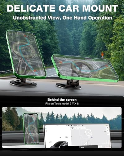 Elevate Your Tesla Experience with the Smolink All-Metal Magnetic Phone Mount – Premium Magnetic Holder for Tesla Model 3, Y, S, X, Compatible with Mag Safe and All Smartphones, Foldable Design for Sleek Aesthetics and Enhanced Durability, Perfect Car Dashboard Accessory for Hands-Free Navigation and Secure Device Attachment, Black Finish for a Refined Look