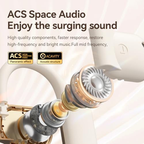 Experience Unmatched Audio Freedom with Open Ear Bluetooth Earbuds Featuring AI Technology – 60 Hours of Continuous Playtime, IPX7 Waterproof Design, and User-Friendly Touch Controls for Active Lifestyles – Ergonomically Crafted Sport Headphones Perfect for Running and Outdoor Adventures – Ultimate Device Compatibility in a Sleek Black Finish