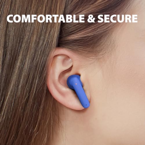 Clan K2 Bluetooth Earbuds for Kids – Safe Volume Limiting, Customizable Fit, and Low Latency for Gaming & Music – Stylish Wireless Earbuds in Blue for Ages 8-10, Enhanced Sound with 3 EQ Modes