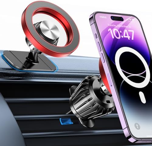 Kaistyle Mag Safe Car Mount – Unbeatable 20-Magnet Stability & 360° Rotation | Premium Magnetic Phone Holder for i Phone 16 Pro Max, 15, 14, 13, 12 Plus | Effortless Dashboard or Windshield Installation | Elevate Your Hands-Free Navigation Experience for Safer Driving