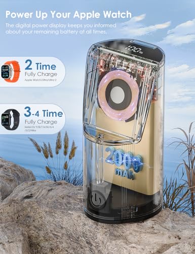 Ultra-Portable Aluminum Alloy Magnetic Charger for Apple Watch – 2000 m Ah Keychain Design for Effortless Travel Compatibility with Series 10/9/8/7/6/5/4/3/2/SE/UItra 2/Ultra – Fast-Charging Solution for On-the-Go Smartwatch Enthusiasts