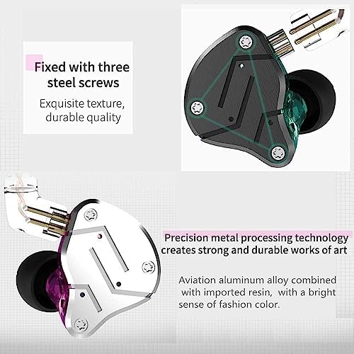 KZ ZSN Dual Driver In-Ear Monitor Earbuds with Detachable Cable – Exceptional Clarity & Hi-Res Noise Cancellation in Stylish Cyan, Perfect for Audiophiles and Everyday Use, Enhanced Compatibility for All Devices