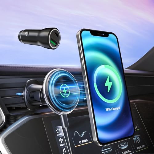 Mag Safe Car Vent Charger: Ultra-Fast Magnetic Mount for i Phone 16/15/14/13 Pro Max & Samsung S24 Series – Secure, Adjustable Holder for Effortless Navigation & Charging Convenience