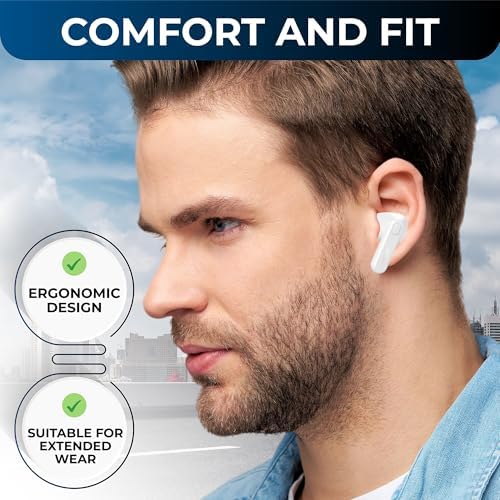 Revolutionize Your Audio Experience with PHILIPS True Wireless Earbuds – Advanced Bluetooth 5.3 Headphones Featuring 13 mm Drivers and AI Mic for Crystal-Clear Calls, IPX4 Waterproof Design for Active Lifestyles, 15 Hours of Playtime, Ultimate Compatibility with i Phone, Android & All Bluetooth Devices in Sleek White Finish