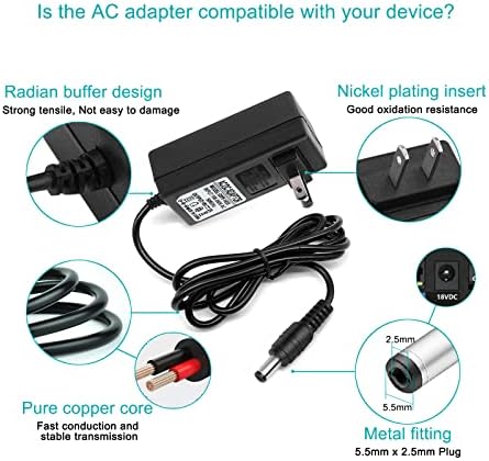 Universal 18 V DC Adapter Charger for Altec Lansing Mix 2.0, Rockbox XL IMW999 & Brookstone Big Blue Studio Speaker – 2 A AC Power Supply for Reliable Performance and Seamless Compatibility – Elevate Your Audio Experience with Fast Charging Solutions