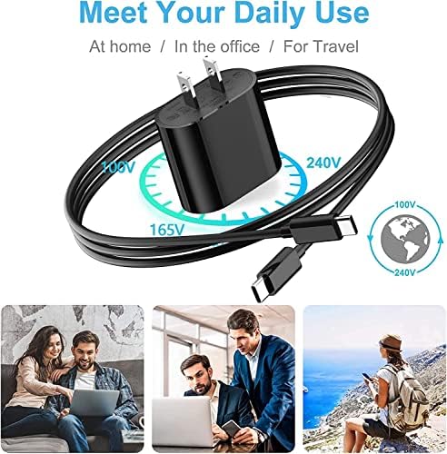 20 W USB-C Fast Charger for i Pad Pro, Air & Mini – Ultimate PD Wall Charger with 6.6 ft USB-C to C Cable for Rapid Charging Across All Generations, Compact Design for On-the-Go Power Solutions, Enhanced Safety Features to Prevent Overheating