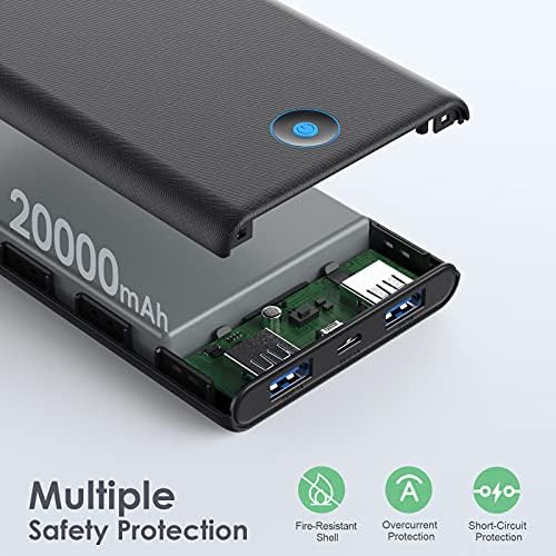 Ultra-Slim 20,000 m Ah Power Bank Duo – Fast Charging Portable Charger with Dual USB Outputs for i Phone 16/15/14/13/12/X and Samsung S24/S23 – Lightweight External Battery Pack for On-the-Go Power Solutions