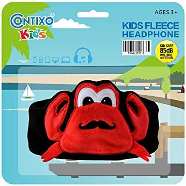 Crab-Themed Kids Headphones with Volume Limiting – Soft, Washable Fleece Headband for Safe and Comfortable Listening on the Go, Adjustable Fit for Growing Toddlers, Perfect for Music and Learning Adventures