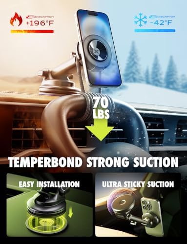 Bracketron Magnetic Car Mount for Cell Phone, MagAlign Max Car Vent Phone Mount【Strongest Magnetic+ Suction】, Vent Phone Mount for Car for iPhone 16 Pro Max 15 14 13 12 – MagSafe Car Accessories – Enhanced Compatibility and Speed
