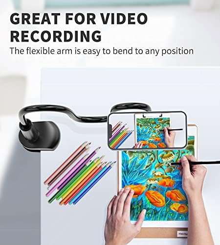 Magnetic Gooseneck Phone Holder Mount for iPhone 16/15/14/13/12 – Magnetic Stand Tabletop Clamp 360°Rotation Adjustable for Office/Home Compatible with iPhone 16 15 14 13 12 Mini Plus Pro Max – Enhanced Compatibility and Speed