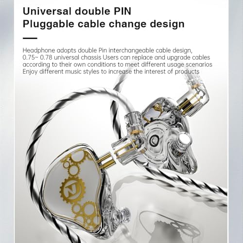 ND Venus High-Fidelity In-Ear Monitor Headphones – Premium Wired Earbuds Featuring 10 mm Dual Magnetic Drivers for Superior Audio Clarity – Ergonomically Designed for Comfort with Detachable Cable and Integrated Mic – Ideal for Gamers and Audiophiles – Versatile 3.5 mm Compatibility for Seamless Sound Connection – Perfect for Extended Listening and Immersive Gaming Experiences