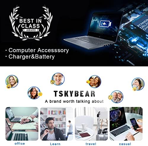 TSKYBEAR 65 W Lenovo Laptop Charger – Ultimate Replacement Power Adapter for Think Pad T460, T470, E440, G50, and More – Fast Charging & Enhanced Compatibility for Seamless Performance – Reliable AC Power Supply with 12-Month Guarantee