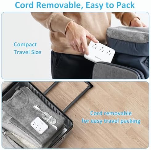 Maximize Your Charging Efficiency with Huntkey Easy Combo Surge Protector Power Strip – 6 AC Outlets & 4 USB Ports (2 USB-C, 2 USB-A), Customizable Cord Length for Ultimate Workspace Flexibility, Ideal for Home Office & Electronics Protection