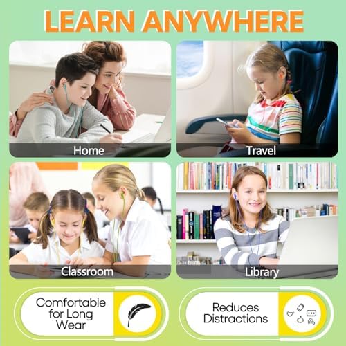 Bulk 30 Pack Kids Earbuds – Vibrant Wired Headphones for Engaging Classroom Activities, Perfect for Schools and Libraries, Seamless Compatibility with Chromebooks, Laptops, and PCs, Exceptional Sound Quality for Enhanced Learning Engagement