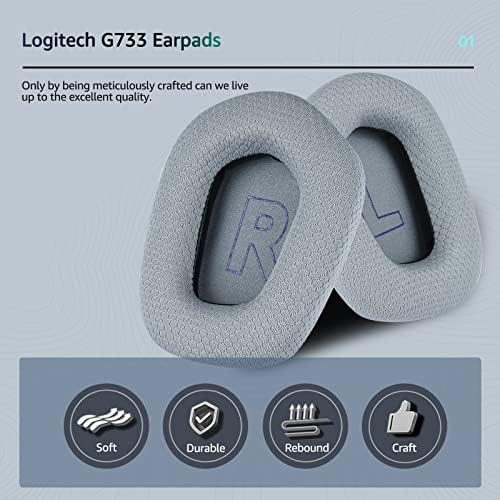 Upgrade Your Gaming with Premium Soft Mesh Ear Pads for Logitech G733 & G335 – Noise-Isolating Foam Enhances Comfort and Sound Quality (Black)