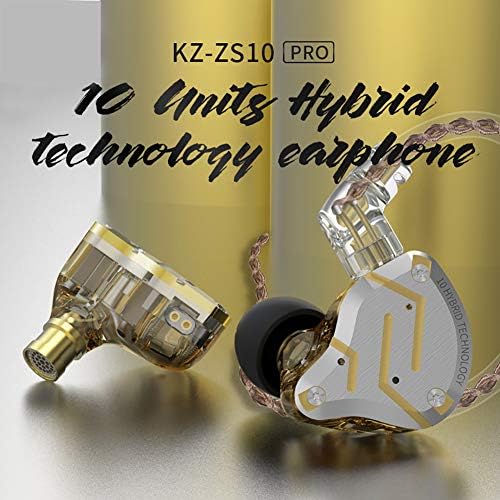 High-Fidelity KZ ZS10 PRO Noise-Isolating Earbuds with Detachable 2-Pin Cable – Superior Five-Driver Sound Clarity in Sleek Sand Black Design for Audiophiles and Casual Listeners Alike