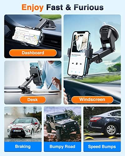 VANMASS 2025 Premium Car Phone Holder – Unmatched 85+ LBS Suction Power for Secure Hands-Free Navigation | Universal Compatibility with i Phone 16 Pro Max, 15, 14, 13 & Android Devices | Versatile Windshield, Dashboard & Air Vent Mount for Maximum Convenience | Durable Design Ensures Safe Driving Experience