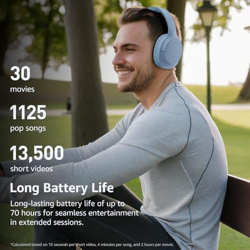 TOZO Bluetooth 5.4 Over-Ear Headphones – Unmatched 70-Hour Playtime, Tailored EQ for Personalized Audio Experience, Rich Deep Bass for Immersive Sound, Travel-Friendly Foldable Design, Integrated Microphone for Clear Voice Calls & Ultra-Low Latency for Flawless Streaming – Advanced Noise Cancellation & Broad Compatibility Options