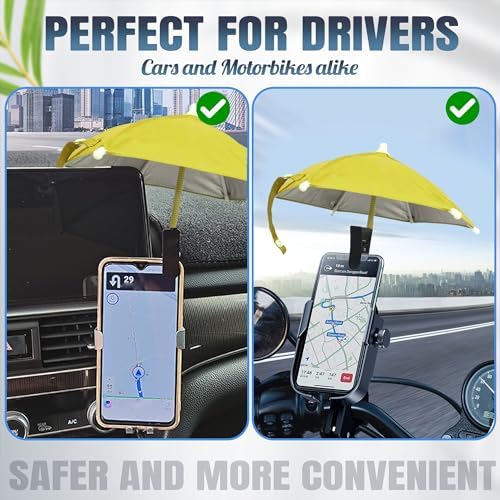Smartphone Sunshade – Clip-On UV Protection Umbrella for Phones, Universal Fit Outdoor Accessory, Lightweight & Portable Sun Shield in Bright Yellow – Enhance Comfort & Visibility on Sunny Days