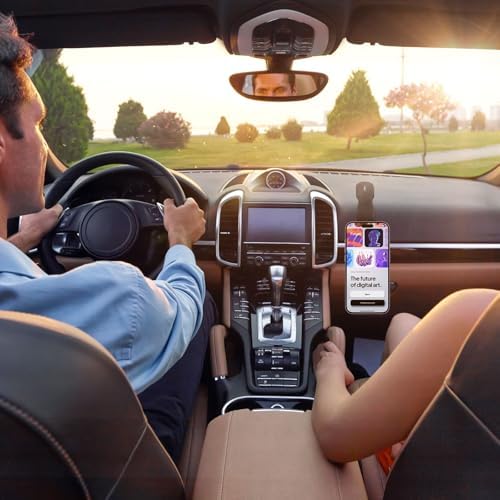 Ultimate Magsafe Car Mount – 360° Rotating Magnetic Phone Holder with Bendable Arm for i Phone 15/14/13/12 Pro/Plus/Max & Android Devices – Secure Hands-Free Navigation & Music Control in Sleek Black Design – Easy Adhesive Installation for Enhanced Driving Safety and Convenience