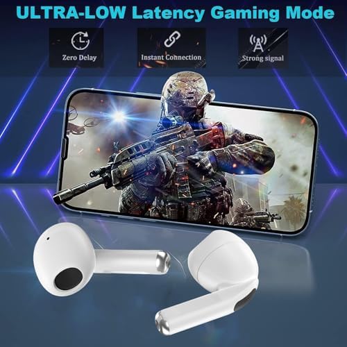 RUNFU Bluetooth 5.4 Wireless Earbuds – Superior 50-Hour Playtime and IP7 Waterproof Design for Active Lifestyles – Featuring 4 ENC Microphones for Unmatched Call Clarity and Noise Cancellation – Ideal for Sports Enthusiasts and Everyday Use