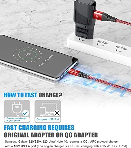 sweguard 3.1 A Fast Charging USB Type C Cable – 2 Pack 6.6 ft Nylon Braided Charger for Samsung Galaxy, LG, Moto, PS5 – Durable, Tangle-Free, High-Speed Data Sync – Ultimate Compatibility and Convenience in Pink