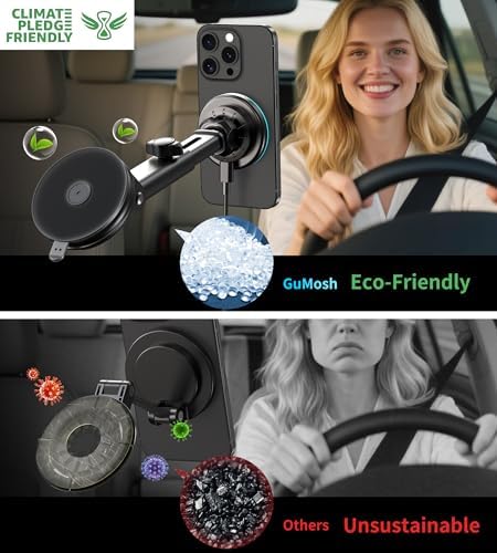 Mag Safe Wireless Car Charger Mount – Ultimate Magnetic Phone Holder for i Phone 12-16 Series, Dash/Windshield/Vent Compatibility, Enhanced Quick Charge with LED Light for Safe Navigation and Seamless Connectivity