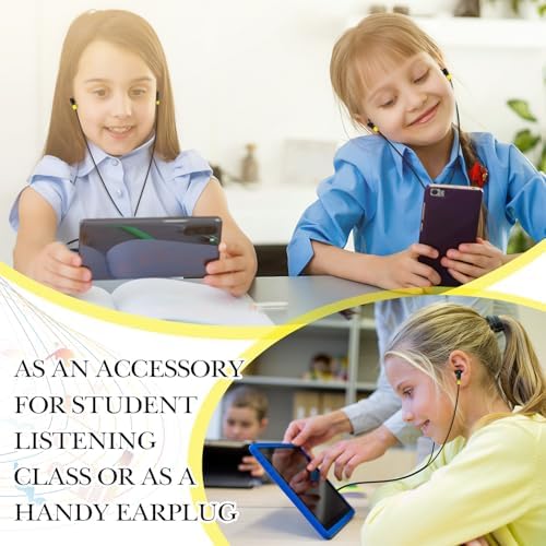 Kanayu 100-Pack Classroom Wired Earbuds – High-Quality Red Headphones with 3.5 mm Jack for Enhanced Learning Experiences, Individually Packaged for Hygiene and Easy Distribution, Ideal for Focused Listening in Libraries and Classrooms, Distraction-Free Design Without Microphone