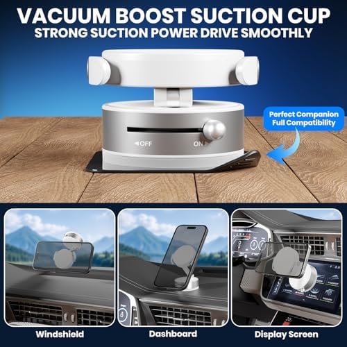 Revolutionary 360° Magnetic Vacuum Phone Holder – All-Surface Universal Smartphone Mount for Car, Gym, and Home Use – Advanced Clamping Technology for Unmatched Stability – Effortless Hands-Free Operation with Compact, Foldable Design – Ideal for Seamless Navigation and Accessibility – Elegant White Finish for Modern Aesthetics