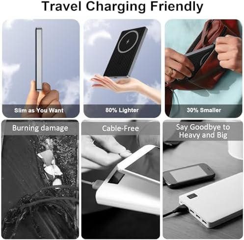 Magnetic Fast Charging Portable Power Bank – 10,000 m Ah Wireless Charger for Samsung Galaxy S25 Ultra, S24 FE, S23, S22, Z Fold, Flip 6, 5 & i Phone 16, 15 – Sleek Design with 20 W USB-C Cable for Ultimate Convenience and Compatibility