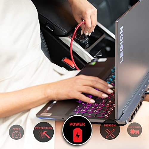 Experience Rapid Power with the Link On 84 W USB-C Car Charger: Dual-Port Fast Charging Adapter Featuring 60 W PD3.0 & 18 W QC3.0 for Mac Book, Dell XPS, Google Chromebook & More – Compact, Multi-Device Accessory with Enhanced Safety Mechanisms for Reliable Performance on the Road