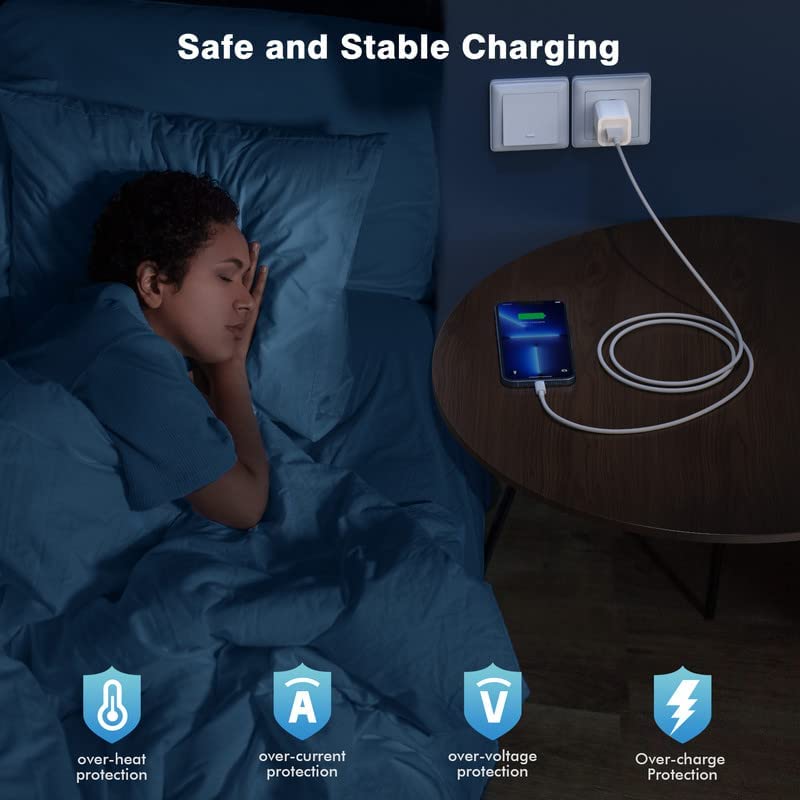 Lezaface 10 FT MFi Certified i Phone Charging Bundle – Dual Pack Lightning Cable and USB Wall Adapter for Rapid Charge & Data Syncing – Perfect Compatibility for i Phone 14/13/12/11/Mini/XS/Max/XR/X/8/7/SE – Ultimate Flexibility with Durable Design for Home, Office, and Travel Use