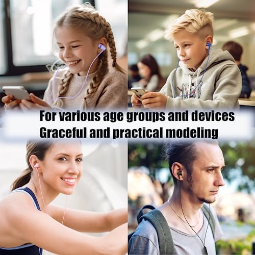 Beach Blue Kids Wired Earbuds – Ultra-Comfortable In-Ear Headphones with Mini Ear Tips, Integrated Mic, and Travel-Friendly Case – Superior Stereo Sound for Classroom Learning and Active Play – Ideal for Daily Use and On-the-Go Adventures