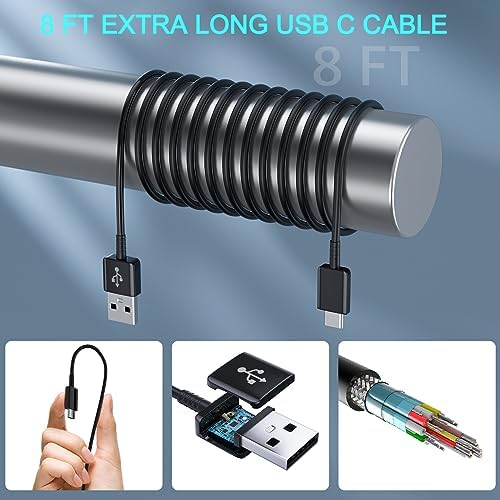 Ultra-Fast Charging 12 FT USB C Cable for Samsung Galaxy – Dual Pack Type C Charger Cord for S10/S9/S8/S23/S21 Ultra/Note Series – Enhanced Durability and Flexibility for Efficient Power Delivery