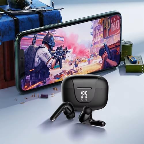 Unleash Your Audio Potential with Bluetooth 5.3 True Wireless Hi-Fi Stereo Earbuds – IPX5 Waterproof for Ultimate Durability, Ergonomic Fit for Active Lifestyles, 30-Hour Playtime with LED Battery Indicator & Convenient Wireless Charging Case – Ideal for Effortless Connectivity with Smartphones, Laptops, and TVs