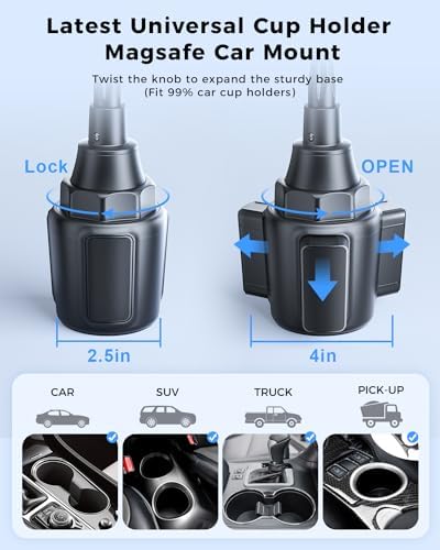Transform Your Driving Experience with the SUPERONE 2025 Mag Safe Cup Holder Charger – 15 W Fast Charging Solution for i Phone 16, 15, 14, 13, 12 Pro Max, Plus, and Mini – Features Adjustable Gooseneck for Optimal Viewing and Stability – Perfect Accessory for On-the-Go Professionals and Tech Enthusiasts. Effortlessly power your devices while navigating with hands-free convenience. This innovative cup holder mount ensures a secure fit in standard cup holders while providing rapid 15 W charging for your latest i Phone models. Designed for maximum compatibility, the adjustable gooseneck allows you to customize the angle for easy access, making it ideal for GPS navigation or hands-free calls. Crafted from durable materials, the SUPERONE charger is built to endure daily use while maintaining sleek aesthetics. Experience ultimate convenience and stay connected on the road with this cutting-edge charging solution that blends practicality with modern design. Perfect for tech-savvy users looking for reliable performance and efficiency in their automobile accessories.
