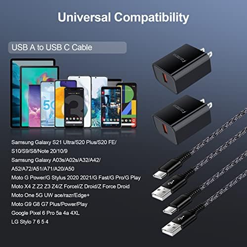 Ultra-Fast 18 W QC3.0 USB-C Wall Charger & Sturdy USB-A Cable – Optimized for Samsung Galaxy A & S Series, Delivering Lightning-Quick Power, Compact for Travel, and Equipped with Superior Safety Features for Reliable Charging