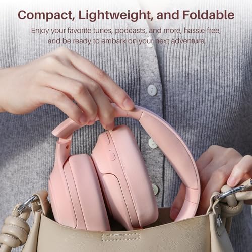 TOZO HT2 Wireless Over-Ear Headphones with Superior Active Noise Cancellation – Immerse in 60-Hour Playtime, Personalized Hi-Res Audio with Custom EQ, and Rich Deep Bass – Luxurious Khaki Design for Home, Office, and Travel Enthusiasts Seeking Unmatched Comfort and Sound Quality